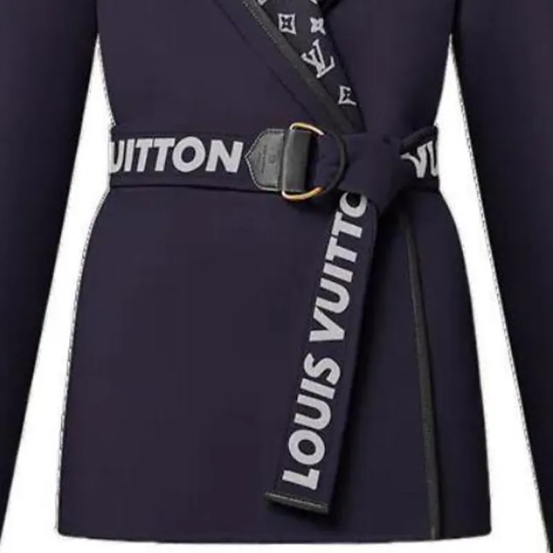 LOUIS VUITTON Signature Double Face Short Wrap Coat-4