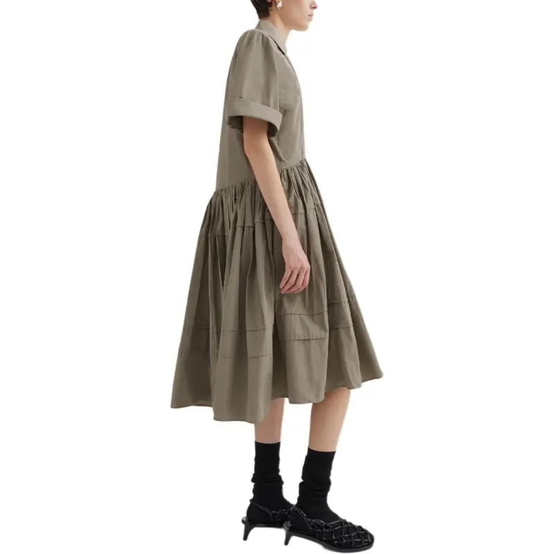 JIL SANDER Short Sleeved Midi Shirt Dress-2
