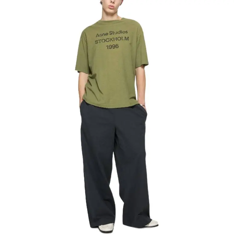 Acne Studios Logo Stockholm 1996 print T shirt-3