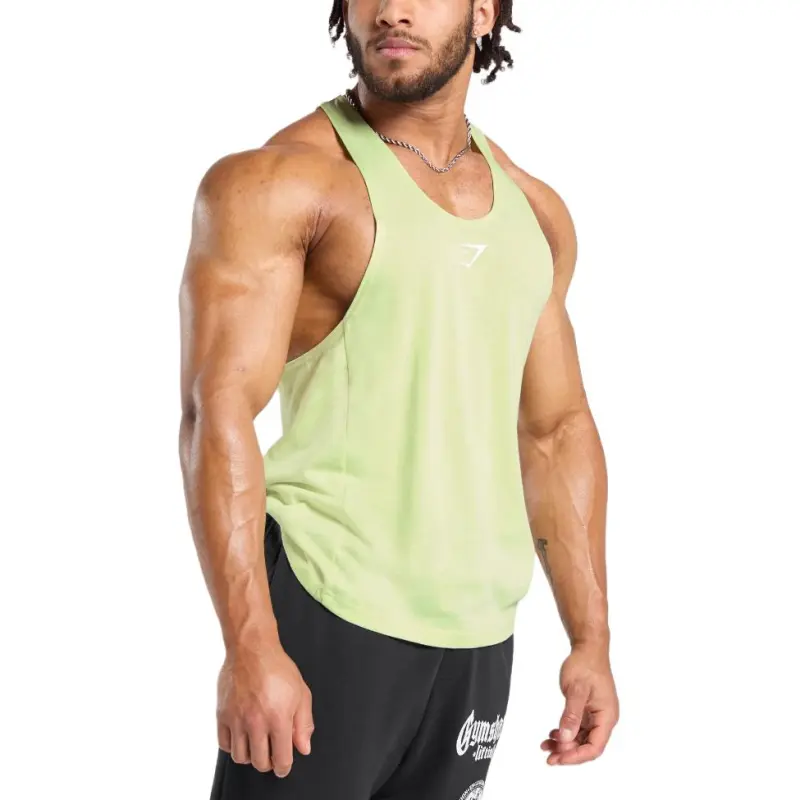 GYMSHARK Tank Top Men's Light Gray Green-3