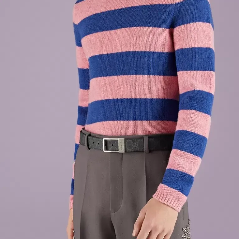 GUCCI Cashmere Sweaters Men Blue Pink-4