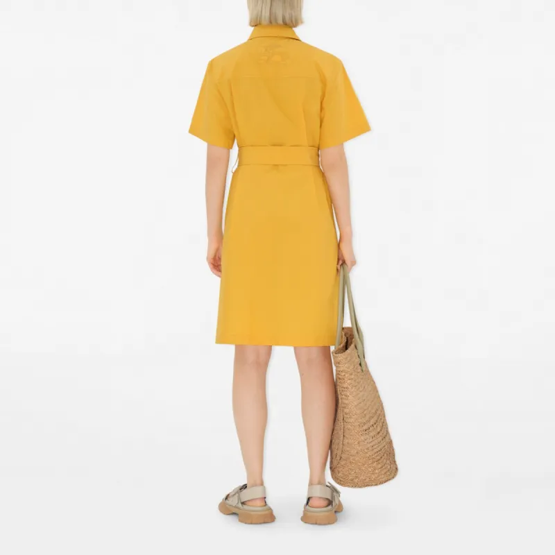 Burberry Short Sleeved Dress Women's Yellow-4