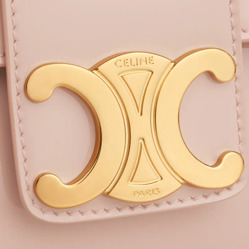 CELINE Patent Leather Calfskin Shoulder Bag, Crossbody Bag Women's Pink-5