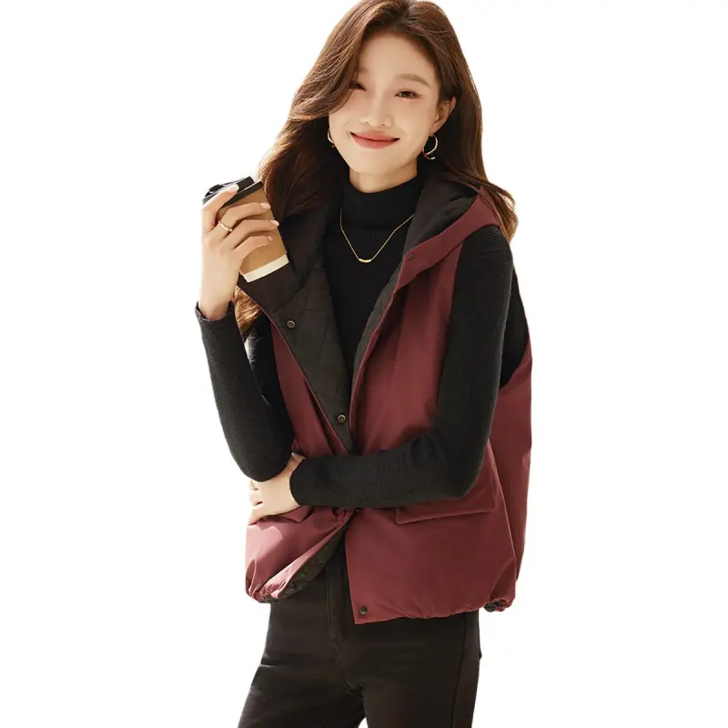 Still Quiet Vest Women's Burgundy-1