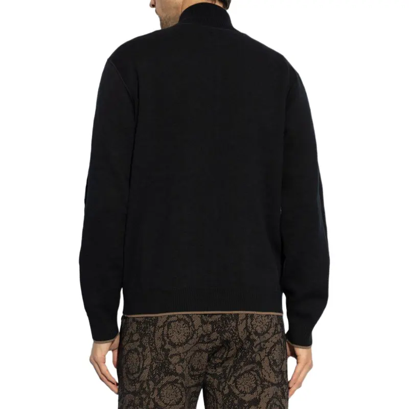 VERSACE Zipped Reversible Knitted Cardigan-5