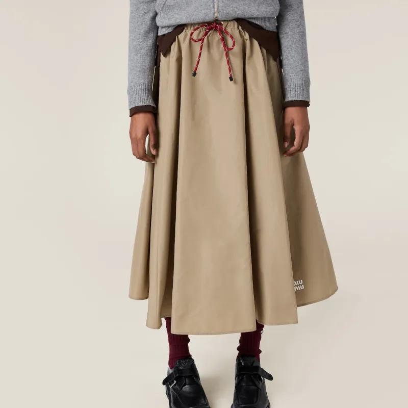 MIU MIU Casual Long Skirt Women's Khaki-2