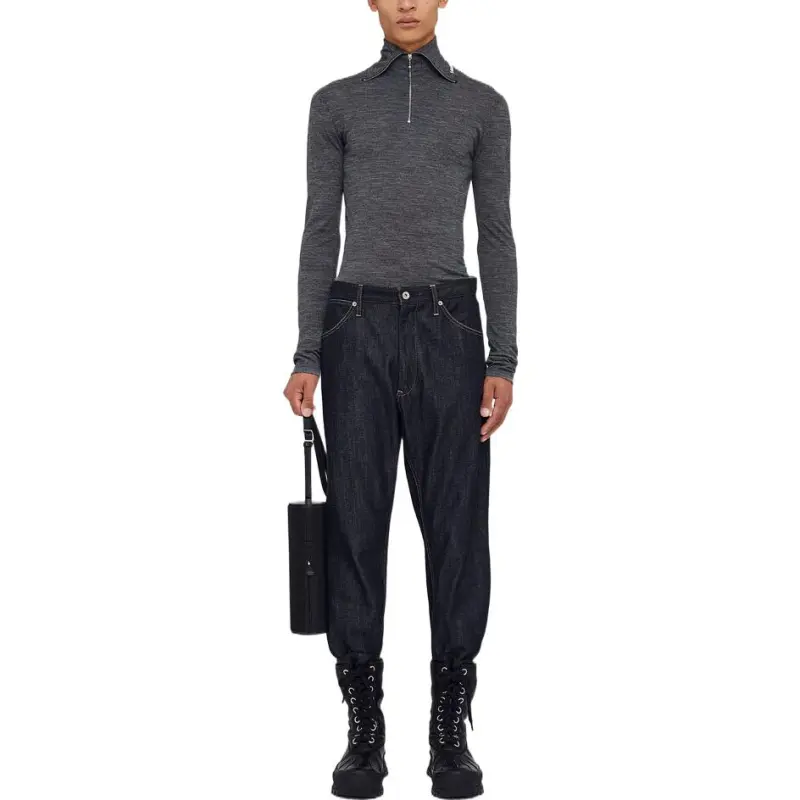 JIL SANDER Logo print Zip detail T shirt-1
