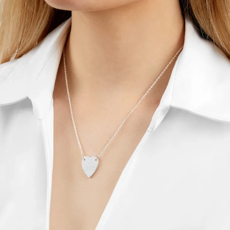 GUCCI Trademark Heart Necklace-5
