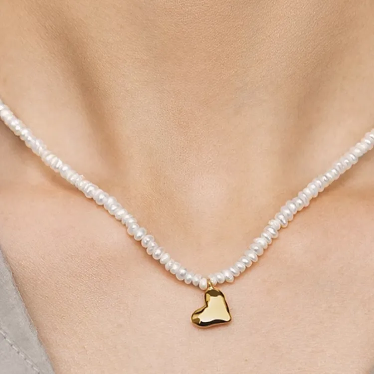 Monica Vinader Heart Mini Pearl Necklace-2