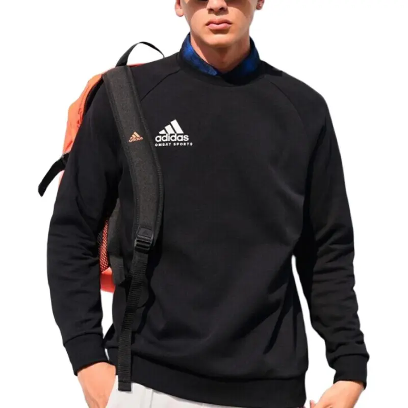 Adidas Sweatshirts Unisex Black With White Logo Logo-3