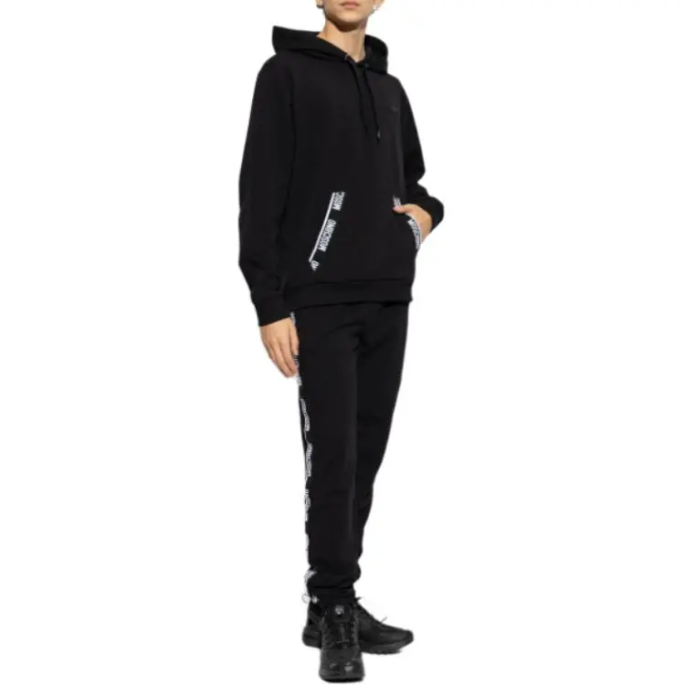 MOSCHINO Logo Detailed Drawstring Hoodie-1