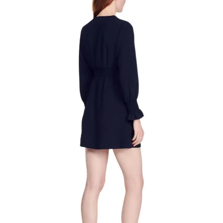 Sandro Long Sleeved Dresses Women's Dark Blue-3