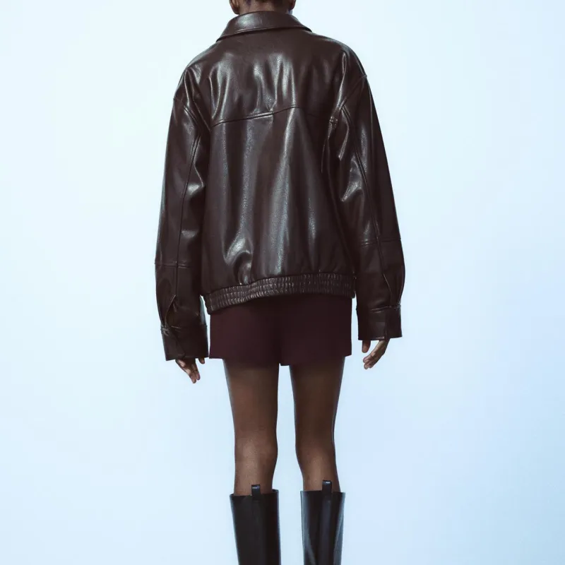 ZARA Jackets Coats Women's Chocolate-3