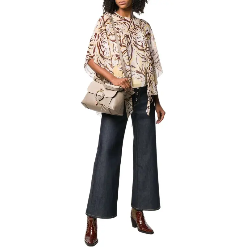 See By Chloe Tiger Motif Sheer Top-1