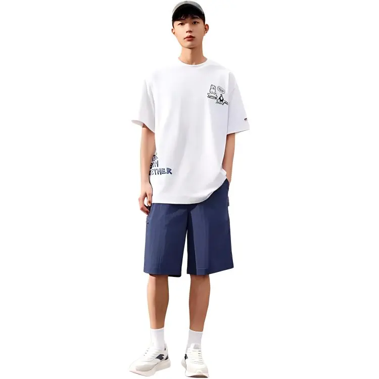 Anta x ZHENGJIUBEIJIXIONG Sports Life Collection T Shirt Unisex Snowflake White-4