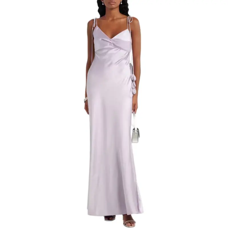 Self portrait Floral appliqué Satin Dress-3
