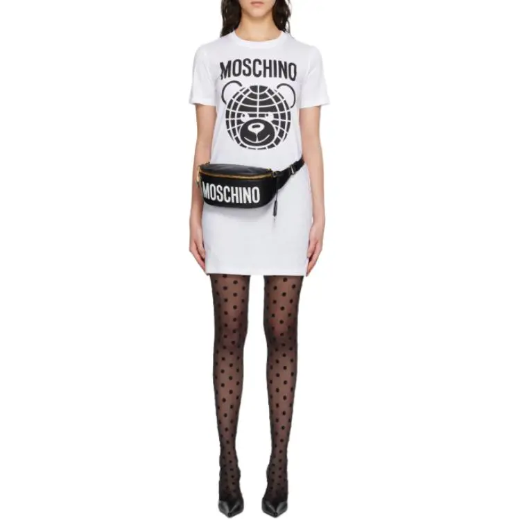 MOSCHINO Short Sleeved Dress Women's White-3
