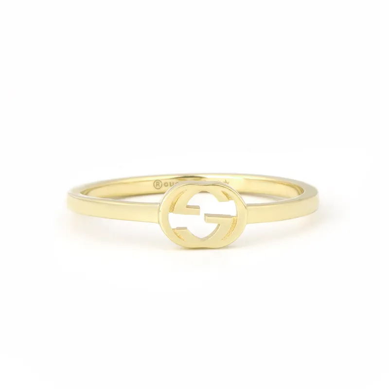 GUCCI 18kt Yellow Gold Interlocking G Ring-1