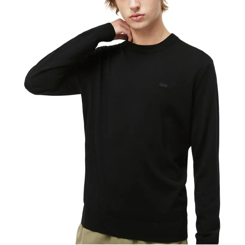 LACOSTE Logo Patch Crewneck Knitted Jumper-2