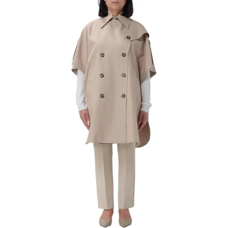 MaxMara Finezza Double-Breasted Short-Sleeved Cape-2
