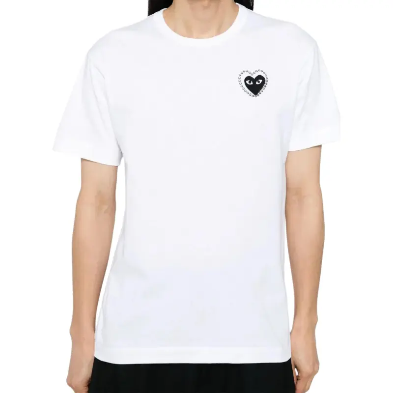 CDG Play T Shirts Unisex White-3