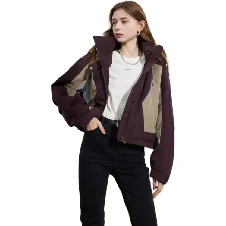 3COLOUR Down Jacket Women's Red Brown-2