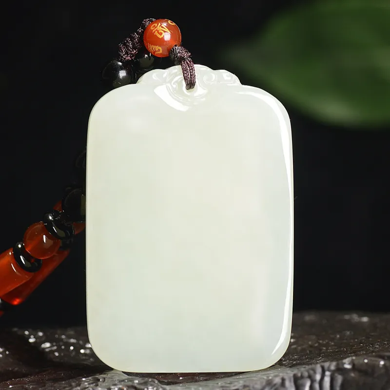 Ingenuity Hetian Jade Pendants Unisex Pale Greenish White Jade-1