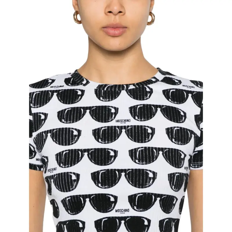 MOSCHINO Sunglasses print T shirt-4