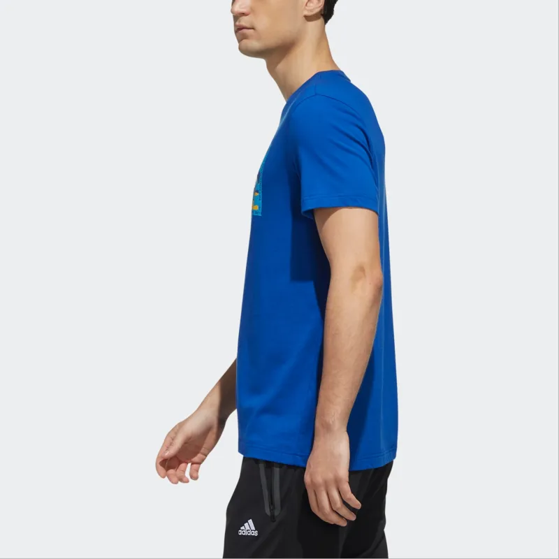 Adidas T Shirt Men's Collegiate Blue-2