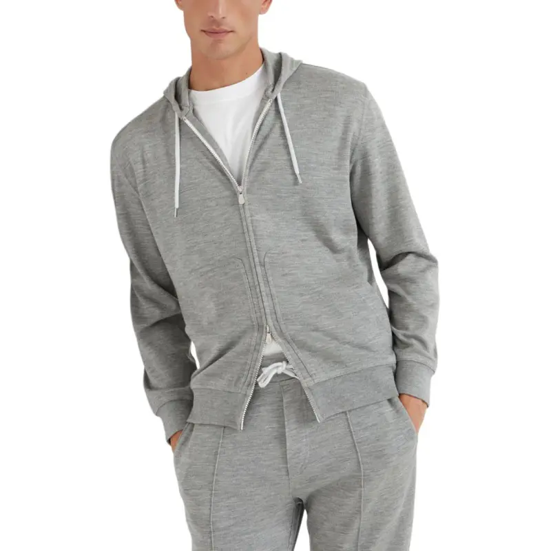 Brunello Cucinelli Zip Up Drawstring Hoodie-5