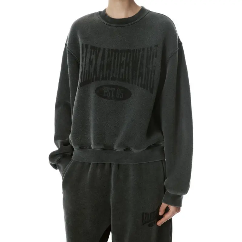 Alexander Wang Graphic Crewneck Sweatshirt Black-1