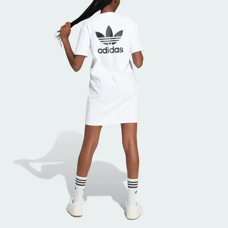 Adidas Originals Trefoil Dress Short Sleeved Dress Women's White-2
