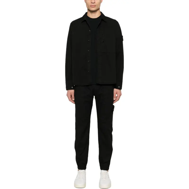 STONE ISLAND Compass Patch Long Sleeved Overshirt-4