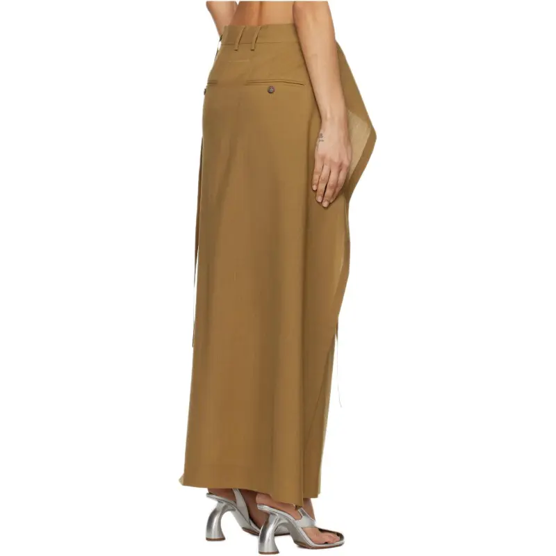 MM6 Maison Margiela Casual Long Skirt Women's Camel-1