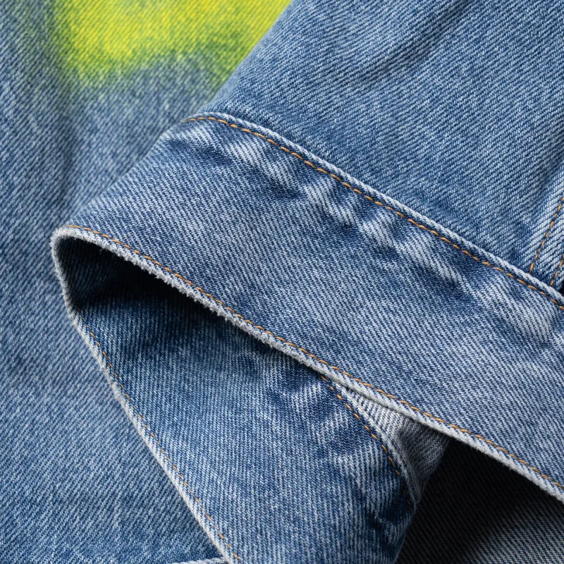 Balenciaga Large Fit Grafitti Backlogo Denim Jacket-5