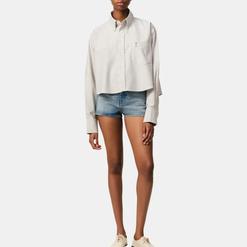 Ami Paris Button down Cropped Shirt-3