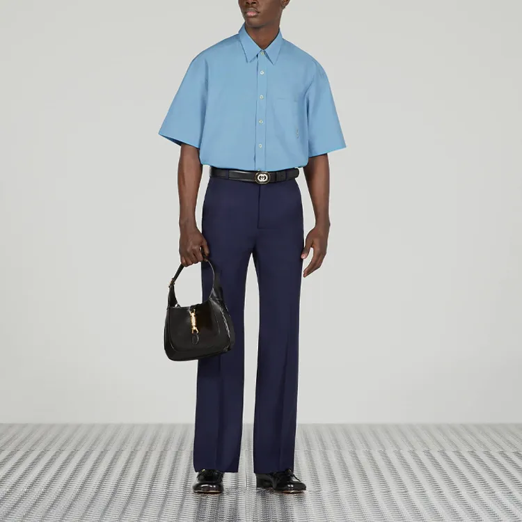 GUCCI Logo embroidered Cotton Shirt-1