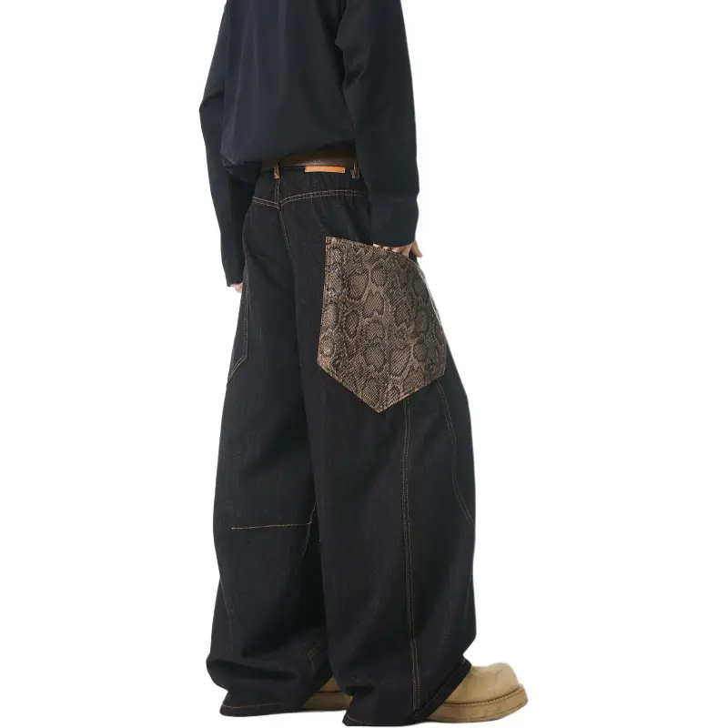 HOKLV Jeans Unisex Black-2