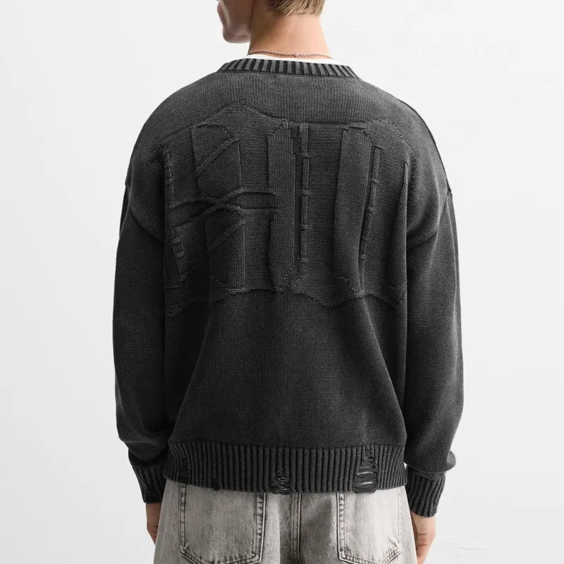 ZARA Knitwear Men Coal Gray-3