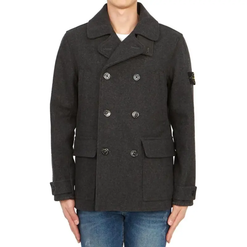 STONE ISLAND Compass Virgin-wool Blend Peacoat-4
