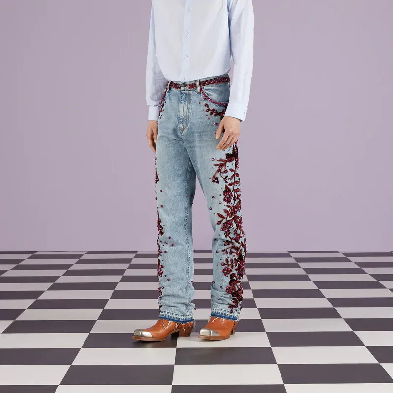 GUCCI Jeans Men Light Blue-4