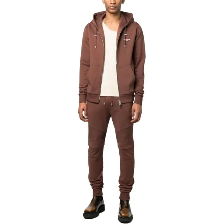 BALMAIN Zipped Logo Printed Hoodie-1
