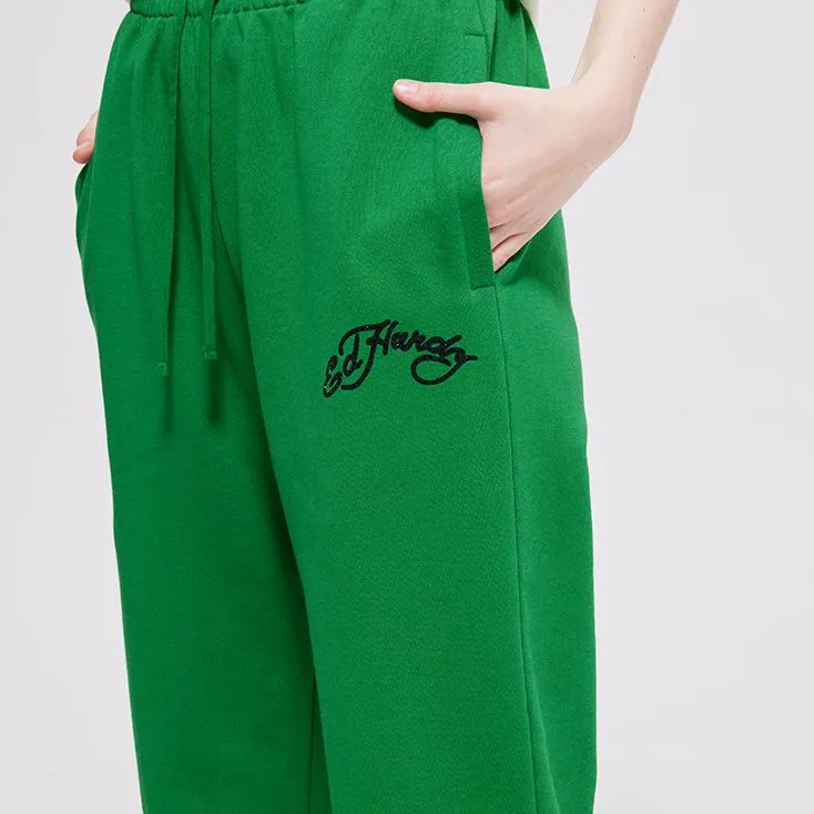 Ed Hardy Knitted Sweatpants Women's Forest Dark Green E1PAW043-4