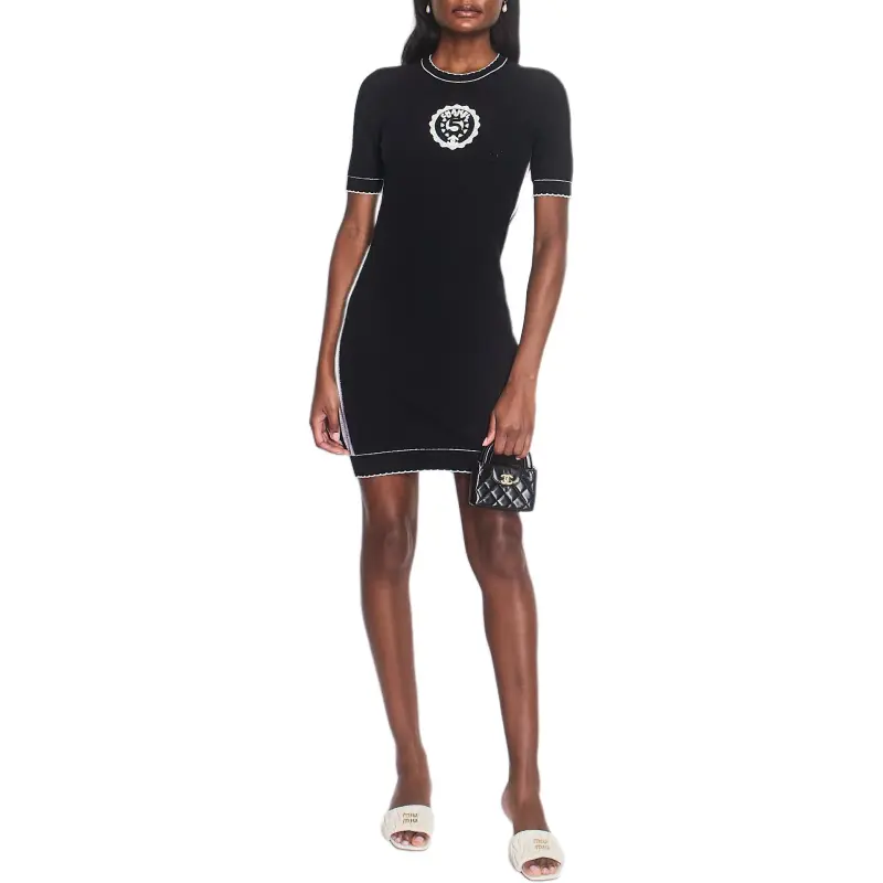 CHANEL 1986 1988 Nº5 Intarsia knit Dress-1