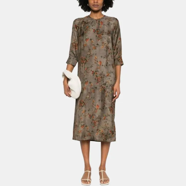 UMA WANG Floral Printed Long Sleeved Dress-2