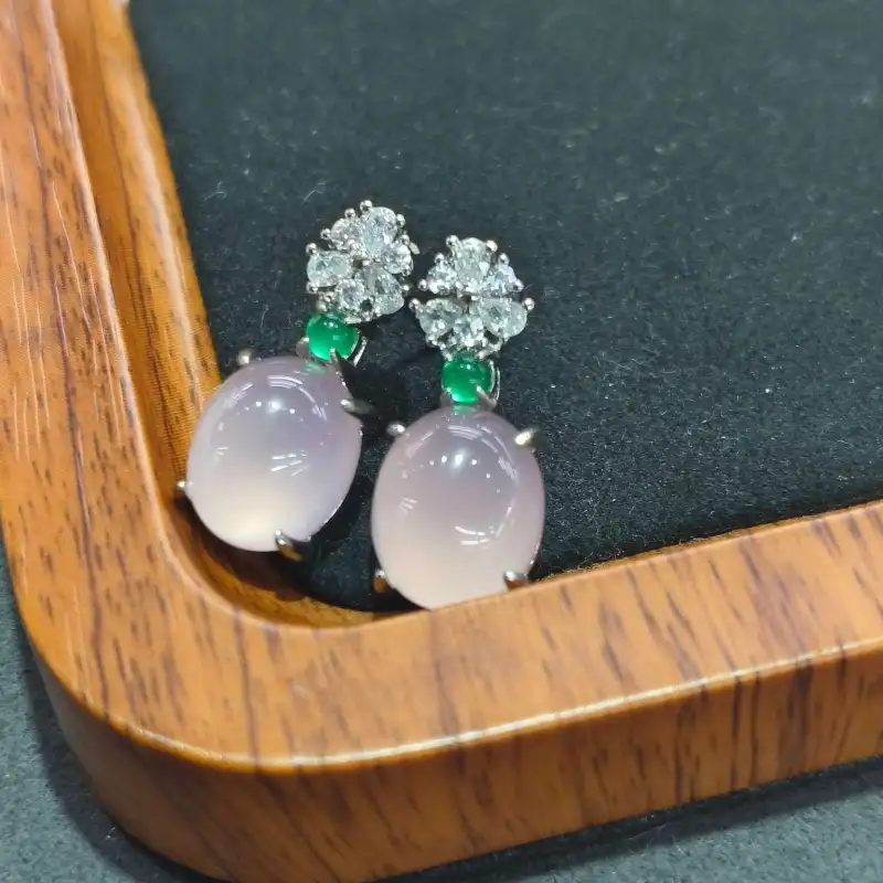 Grace Chalcedony Jade Earrings Women's-2