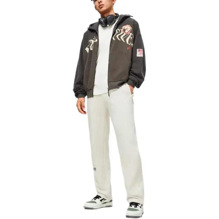 LiNing Badfive Sports Pants Men's Heather Gray Light Khaki-4