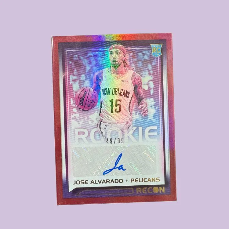 PANINI Jose Alvarado Recon 2021 22 Pelican Rising Stars Autograph Card #99 Sports Cards 1 Pc-2