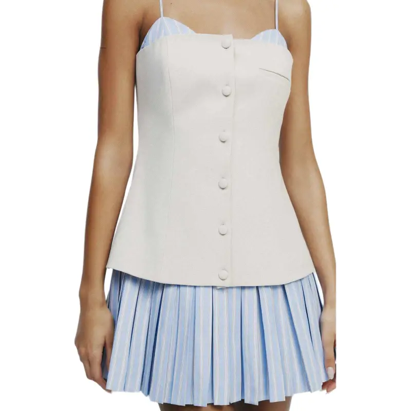 ZARA Slip Dresses Women's Blue/White-3