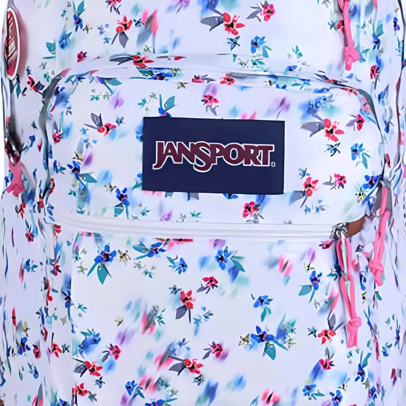 JanSport Fabric With Leather Backpack Large Size Unisex Dreamy Multicolor Lens-1